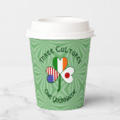 Gobelets En Papier Japanese Irish American Shamrock Personalized Text (Verso)