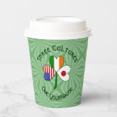 Gobelets En Papier Japanese Irish American Shamrock Personalized Text (Recto)