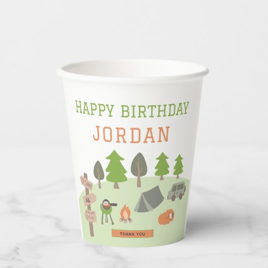 Gobelets En Papier Jardin Camping Anniversaire sous les étoiles En pl (Recto)