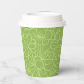 Gobelets En Papier Jardin de fleurs vert (Verso)