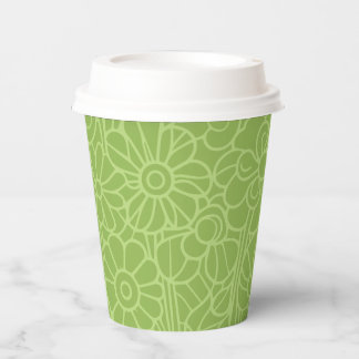 Gobelets En Papier Jardin de fleurs vert