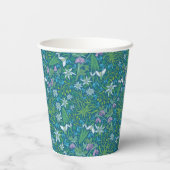 Gobelets En Papier Jardin de printemps Fête des Mères Bleu pourpre bl (Verso)