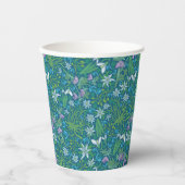 Gobelets En Papier Jardin de printemps Fête des Mères Bleu pourpre bl (Recto)