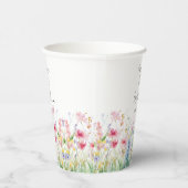 Gobelets En Papier Jardin Fleur Aquarelle Moderne Boho Mariage (Droite)