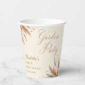 Gobelets En Papier Jardin Fleur sauvage Floral 1er anniversaire (Recto)