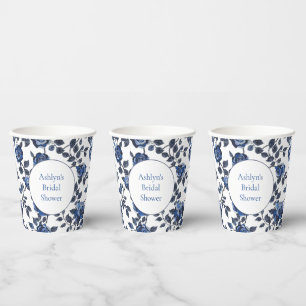 Gobelets En Papier Jardin Floral Bleu Baby Shower