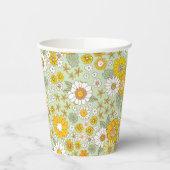 Gobelets En Papier Jardin Floral Jaune Motif (Gauche)