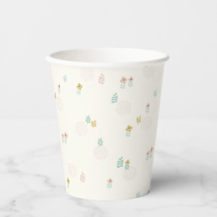Gobelets En Papier Jardin Floral Mignon Doux Anniversaire Fête Cartoo