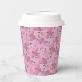 Gobelets En Papier Jardin Floral rose Geranium n'importe quel texte s (Verso)