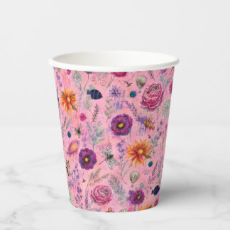 Gobelets En Papier Jardin Florissant Fantaisiste