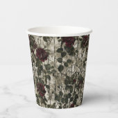 Gobelets En Papier Jardin gothique victorien Rose Motif (Verso)