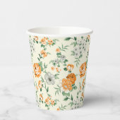 Gobelets En Papier Jardin Jaune doux motif floral (Gauche)