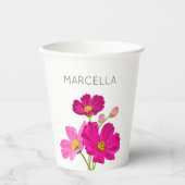 Gobelets En Papier Jardin lumineux coloré Cosmos Fleurs Personnalisée (Recto)