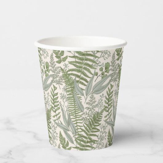 Gobelets En Papier Jardin vert fleuri (Recto)