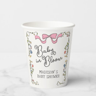 Gobelets En Papier Jardin Whimsical Doodle Baby shower Floral