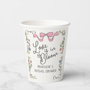Gobelets En Papier Jardin Whimsical Doodle Fête des mariées florale