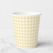 Gobelets En Papier Jaune canari gingham classique (Verso)