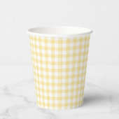 Gobelets En Papier Jaune canari gingham classique (Droite)