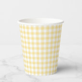 Gobelets En Papier Jaune canari gingham classique (Recto)