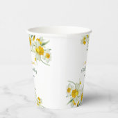 Gobelets En Papier Jaune Daffodique Blanc Rustique Floral Anniversair (Droite)