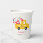 Gobelets En Papier Jaune mignon Quel Âge Anniversaire Fête Fête Fête (Verso)