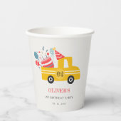 Gobelets En Papier Jaune mignon Quel Âge Anniversaire Fête Fête Fête (Recto)