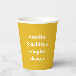 Gobelets En Papier Jaune minimaliste mignon Couples personnalisés Dou