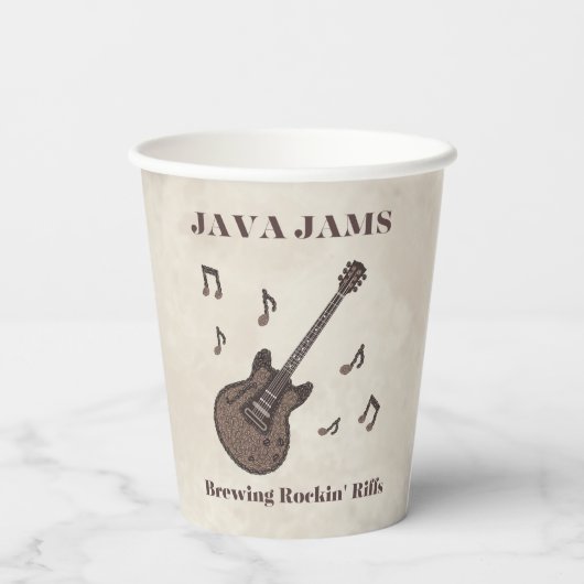 Gobelets En Papier Java Jams-Brassin' Riffs Rockin'-Café-Guitare- (Verso)