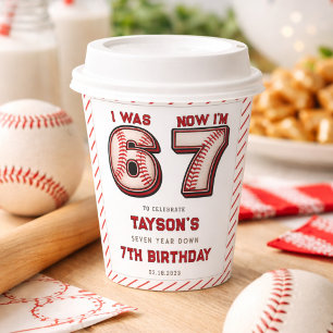 Gobelets En Papier J'avais 6 ans, maintenant j'ai 7 ans – Baseball 7e