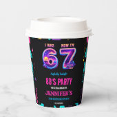 Gobelets En Papier J'avais 6 ans Maintenant j'ai 7 ans Rétro Néon 7èm (Verso)