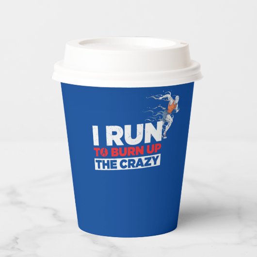 Gobelets En Papier Je Cours Pour Brûler Le Fou (Recto)