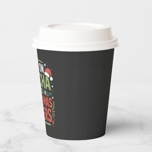 Gobelets En Papier Je cours sur Matcha et Noël Cheers Boisson Verte (Gauche)