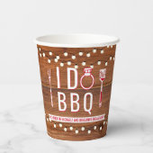 Gobelets En Papier Je fais du BBQ Fête d'engagement rustique Couple S (Verso)