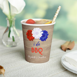 Gobelets En Papier Je fais du BBQ Fleur patriotique