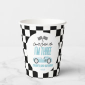 Gobelets En Papier Je ne peux pas me rattraper Blue Race Car 3e fête  (Verso)