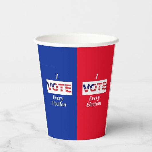 Gobelets En Papier Je VOTE chaque élection (Verso)
