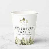 Gobelets En Papier JENNA Mariage Rustique Aquarelle Pin (Recto)