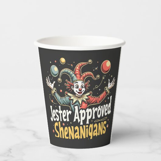 Gobelets En Papier Jester Approuvé Shenanigans Circus Clown (Recto)