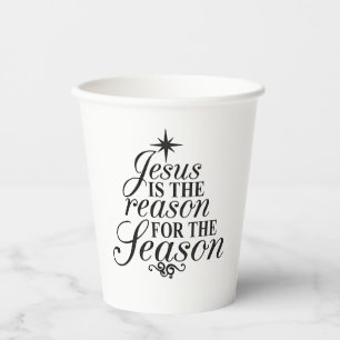 Gobelets En Papier Jésus Est La Raison De La Saison De Noël