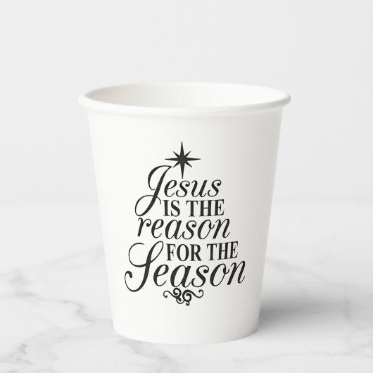 Gobelets En Papier Jésus Est La Raison Pour La Saison Noël (Recto)