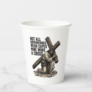 Gobelets En Papier Jésus portant la Croix Christianisme vintage