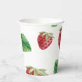 Gobelets En Papier Jeu de Baby shower aux fraises d'été (Verso)