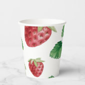 Gobelets En Papier Jeu de Baby shower aux fraises d'été (Recto)
