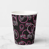 Gobelets En Papier Jeu vidéo Neon Rose Girls Motif (Gauche)
