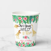 Gobelets En Papier Jeune Fille Sauvage & Trois Dinosaures Troisième a (Verso)