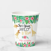 Gobelets En Papier Jeune Fille Sauvage & Trois Dinosaures Troisième a (Recto)