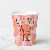Gobelets En Papier Jeune, sauvage et trois | Coupe d'anniversaire enf (Verso)