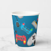 Gobelets En Papier Jeux Vidéo Contrôleurs Joueur fête d'anniversaire (Recto)