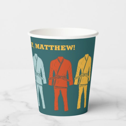 Gobelets En Papier Jiu Jitsu BJJ Sujet Personnalisé (Verso)