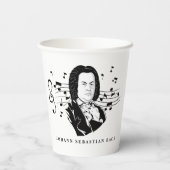 Gobelets En Papier Johann Sebastian Bach Portrait et buste avec notes (Verso)